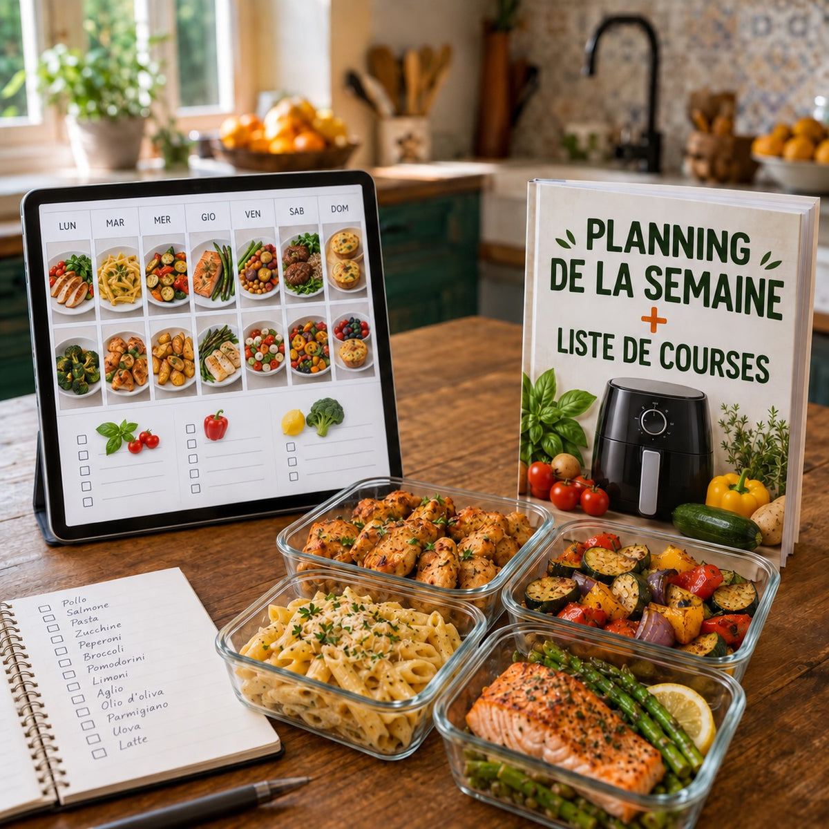 Planning de la semaine + liste de courses