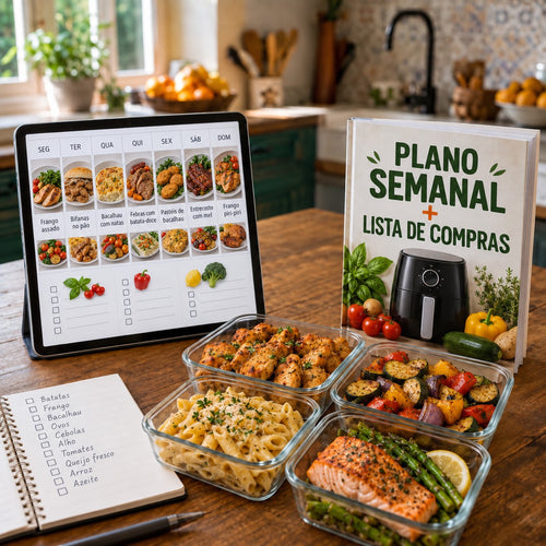 Plano semanal + lista de compras